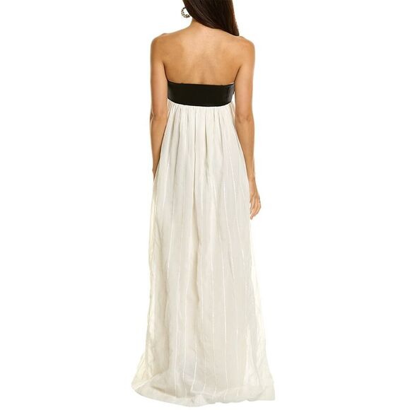 Brunello Cucinelli Womens  Strapless Silk-Blend Maxi Dress - Picture 2 of 3